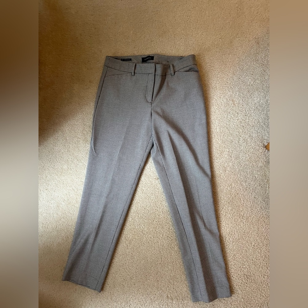 Talbots Women's Black and White Patterned Trousers